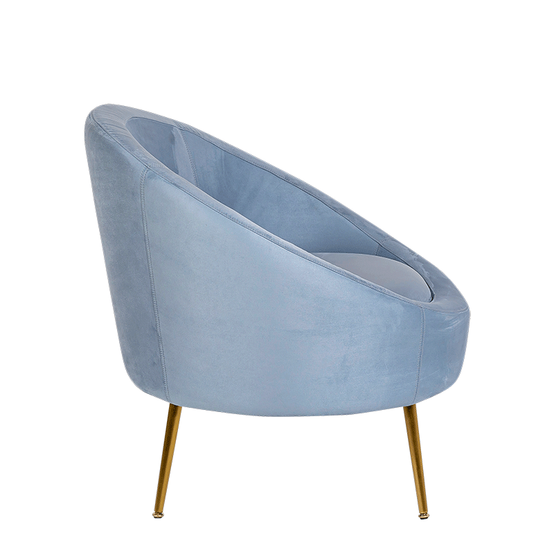 Fauteuil Sofia velours bleu 92 x 82 cm H 78 cm