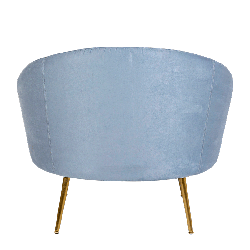 Fauteuil Sofia velours bleu 92 x 82 cm H 78 cm