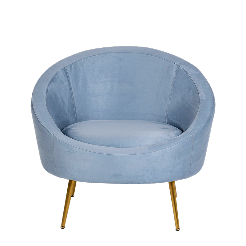 Fauteuil Sofia velours bleu 92 x 82 cm H 78 cm