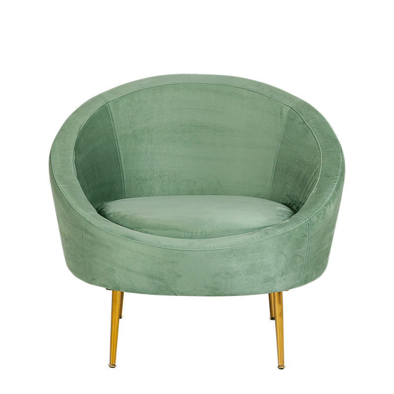 Fauteuil Sofia velours vert 92 x 82 cm H 78 cm