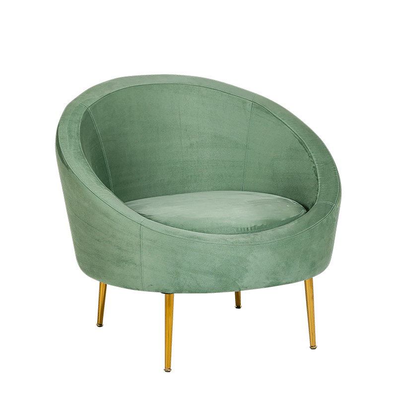 Fauteuil Sofia velours vert 92 x 82 cm H 78 cm