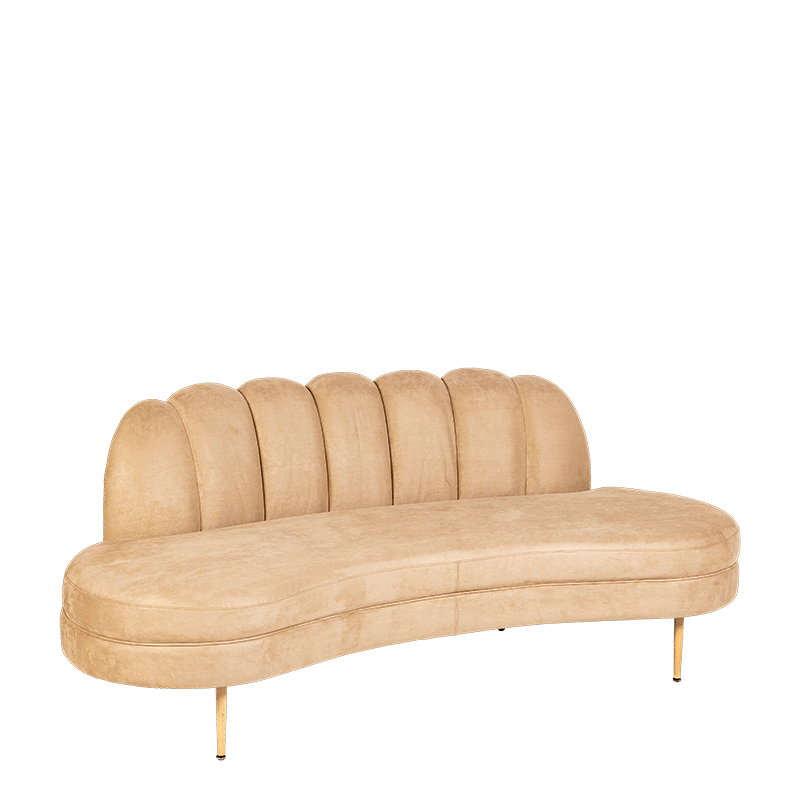 Canapé Bella velours beige 75 x 190 cm H 80 cm