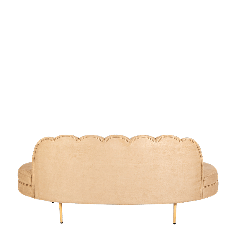 Canapé Bella velours beige 75 x 190 cm H 80 cm