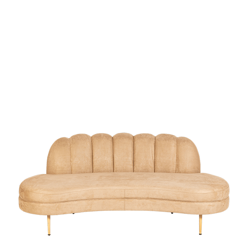 Canapé Bella velours beige 75 x 190 cm H 80 cm