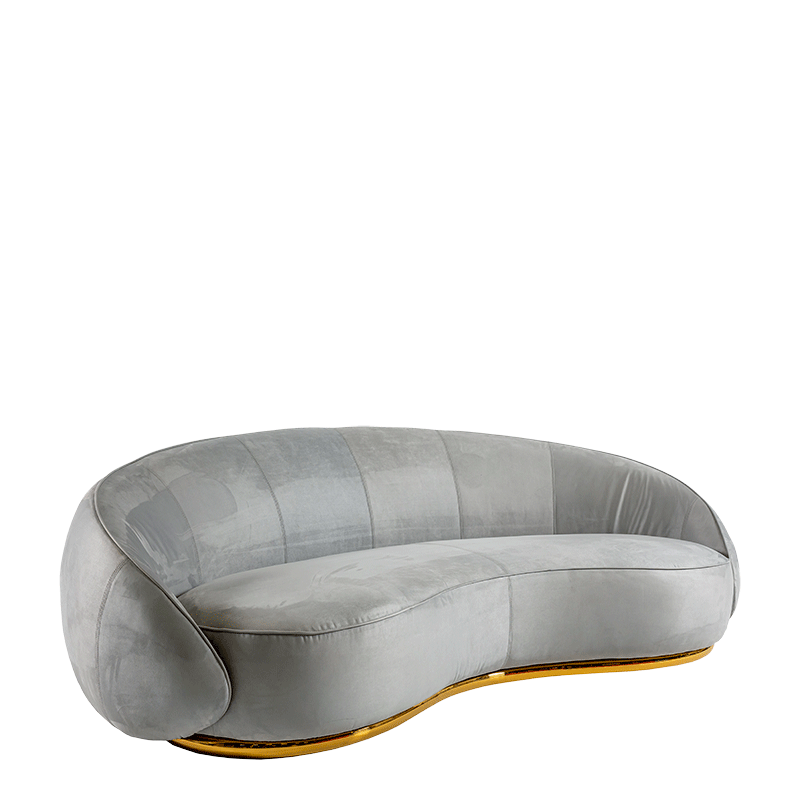 Canapé Lorenza velours gris 110 x 190 cm H 80 cm