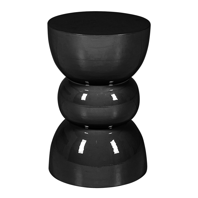 Pouf Totem noir Ø 30 cm H 46 cm