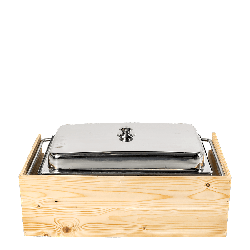 Houten omkasting voor chafing dish H 33 x 69 cm
