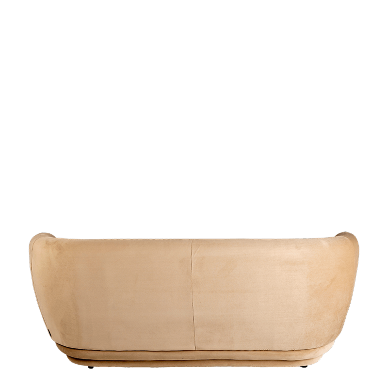 Elton sofa in taupkleurig fluweel   78 X 170 CM H 70 cm