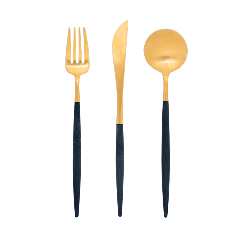 Couverts Cutipol bleu et or