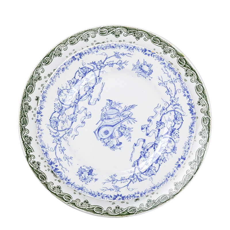 Assiettes Vintage bleu vert
