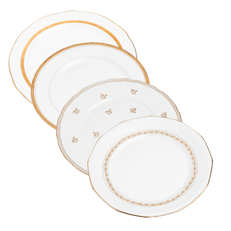 Borden Vintage wit en verguld