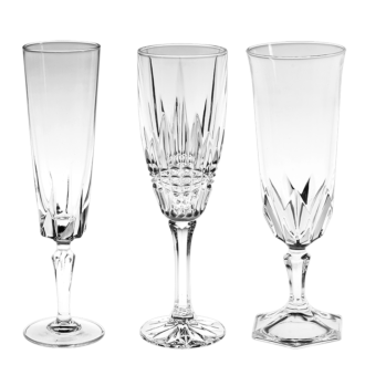 Champagneglas Vintage kristal Ø 5-6 cm H 15-19 cm 10-17 cl