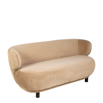 Sofa Elton fluweel grijsbruin met verhoog H 80 l 78 L 170 cm