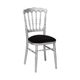 Chaise Napoléon argentée en bois galette noire