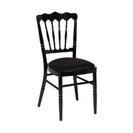 Chaise Napoléon noire en aluminium avec galette noire