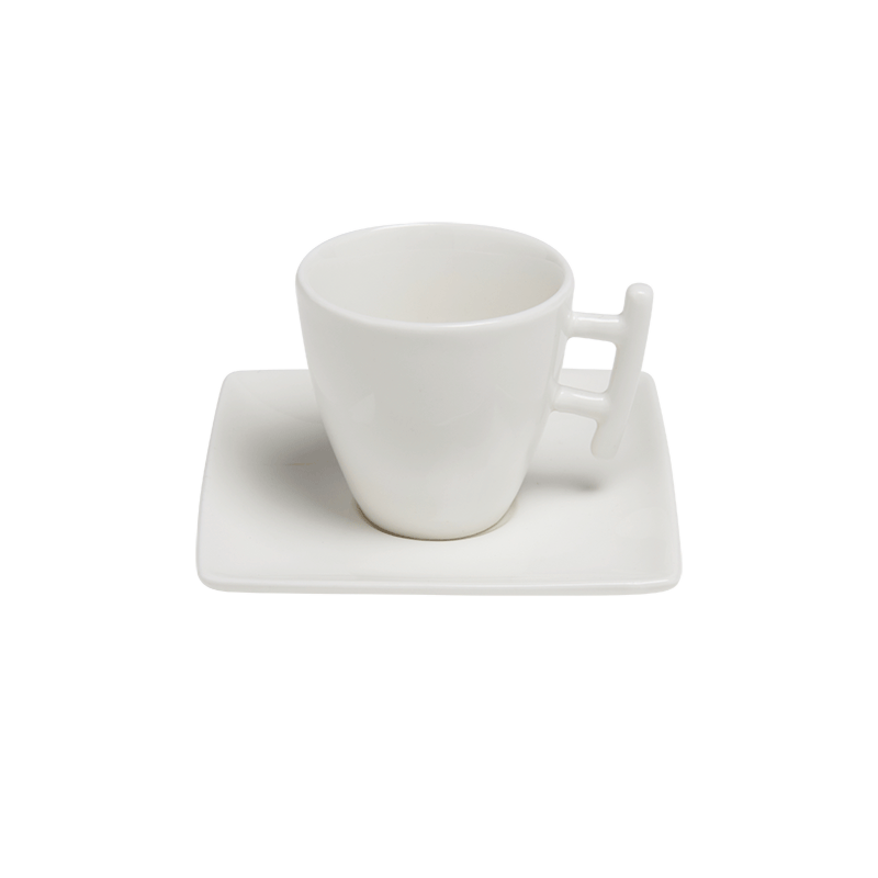 Tasse et sous-tasse à moka carrée 8cl Squito 