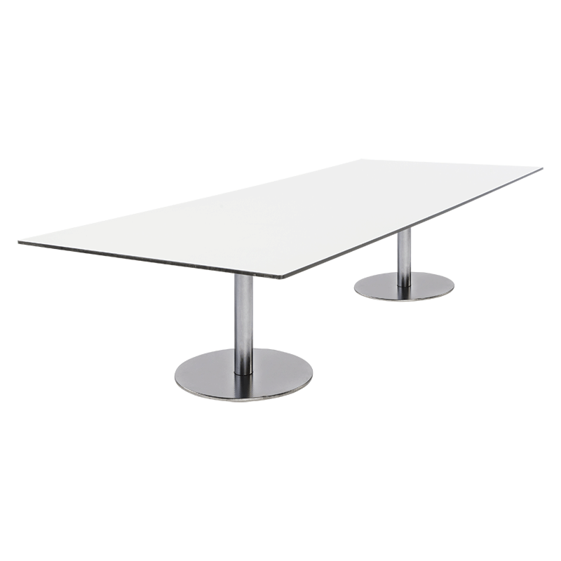 Table basse Brio hauteur 40cm avec tablette rectangulaire blanch