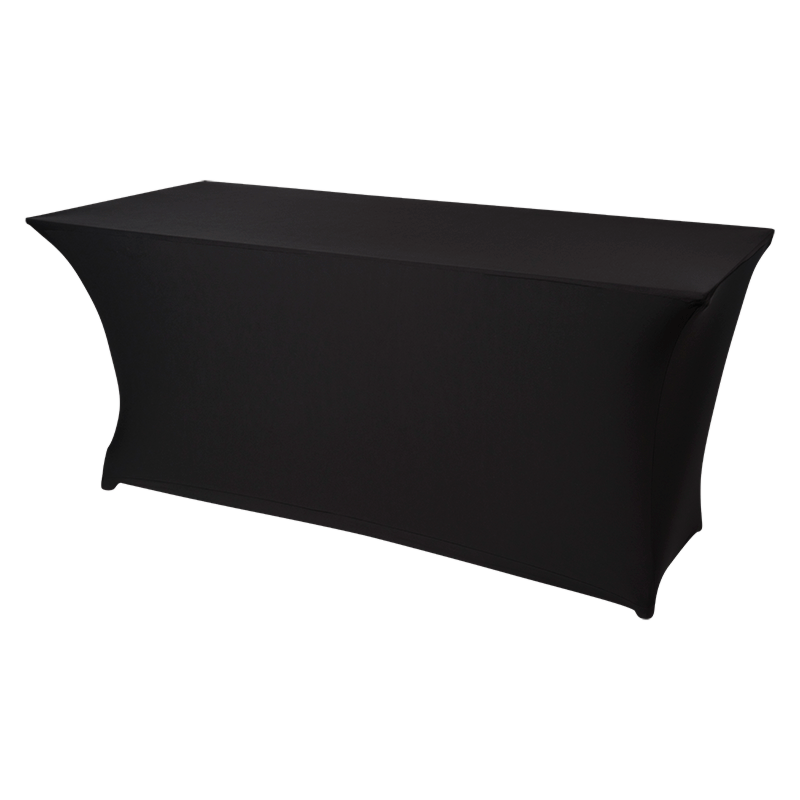 Rechthoekige tafel  200x90xH90cm met zwarte stretch hoes