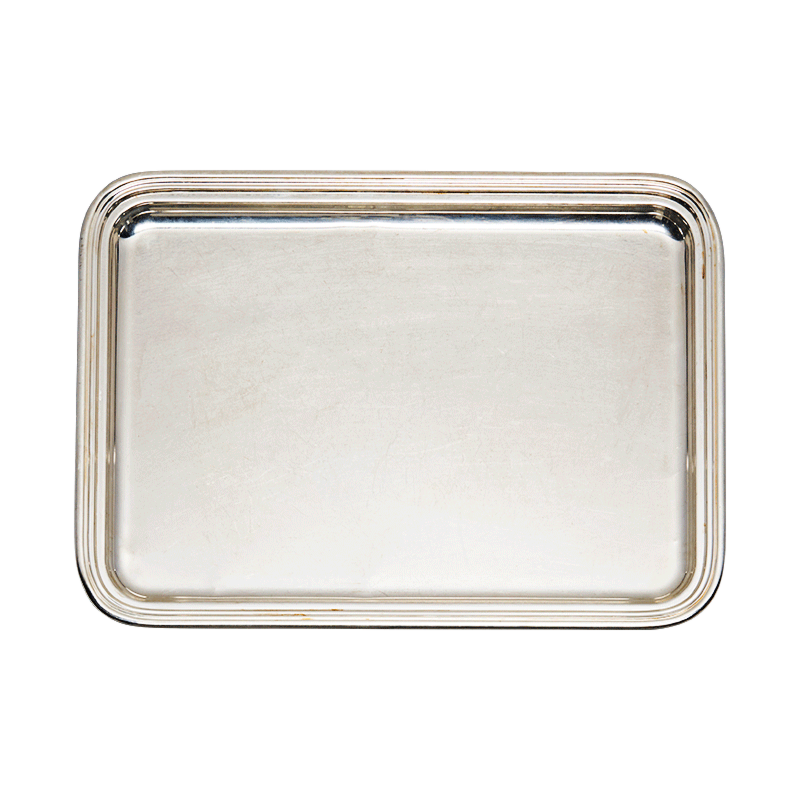 Plateau rectangulaire en argent 40x30cm