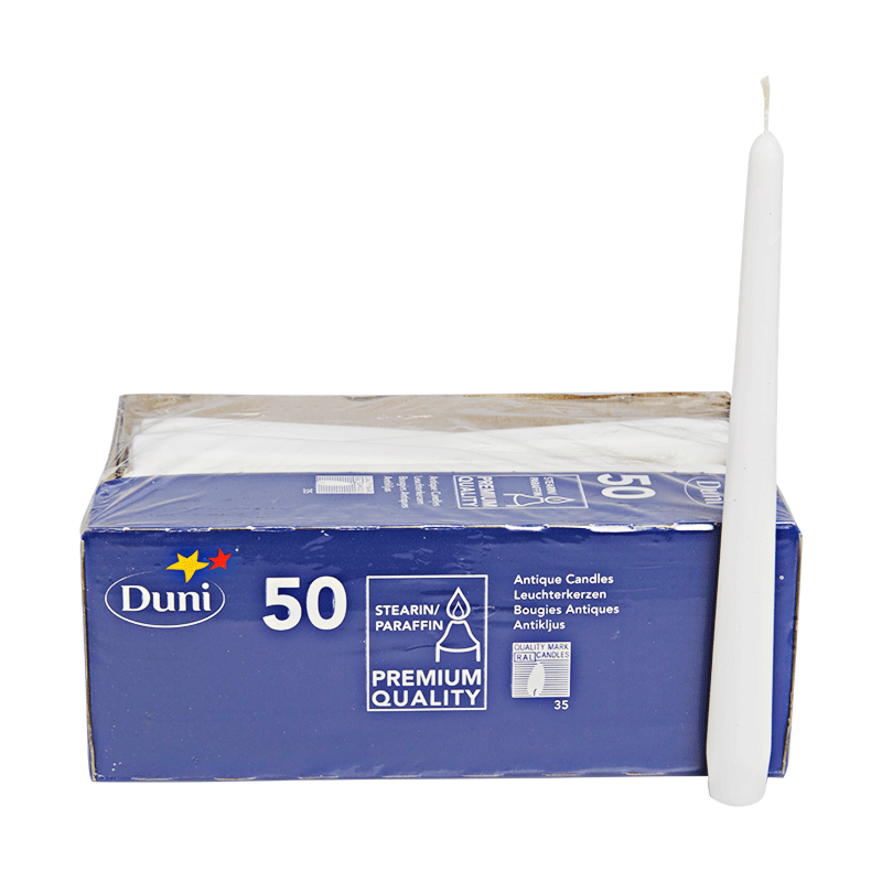 Witte Duni kaarsen (50st)