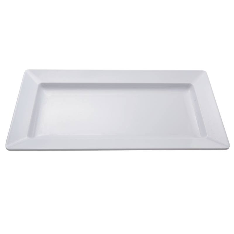 Plat blanc en mélamine 50 x 27 cm