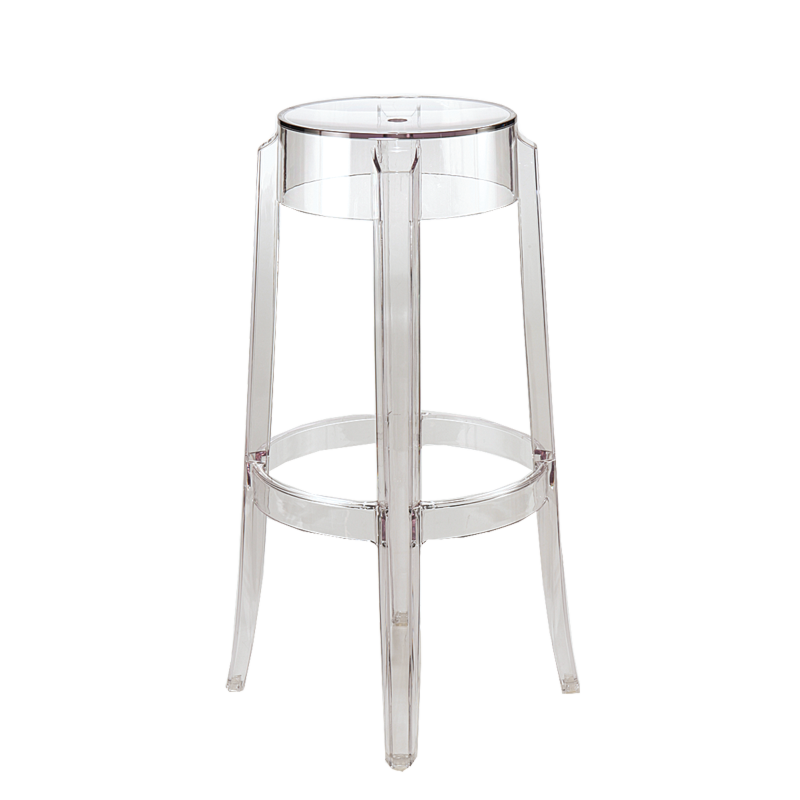 Tabouret Charles Ghost transparent H 75 cm by Ph Starck - Kartell