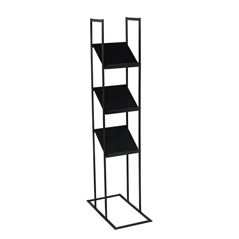 Zwarte display Quadra 3xA4 H140cm