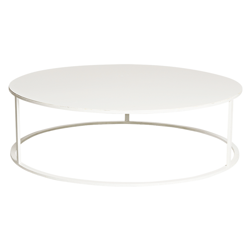 Witte lage tafel Luna Ø 90cm H27cm