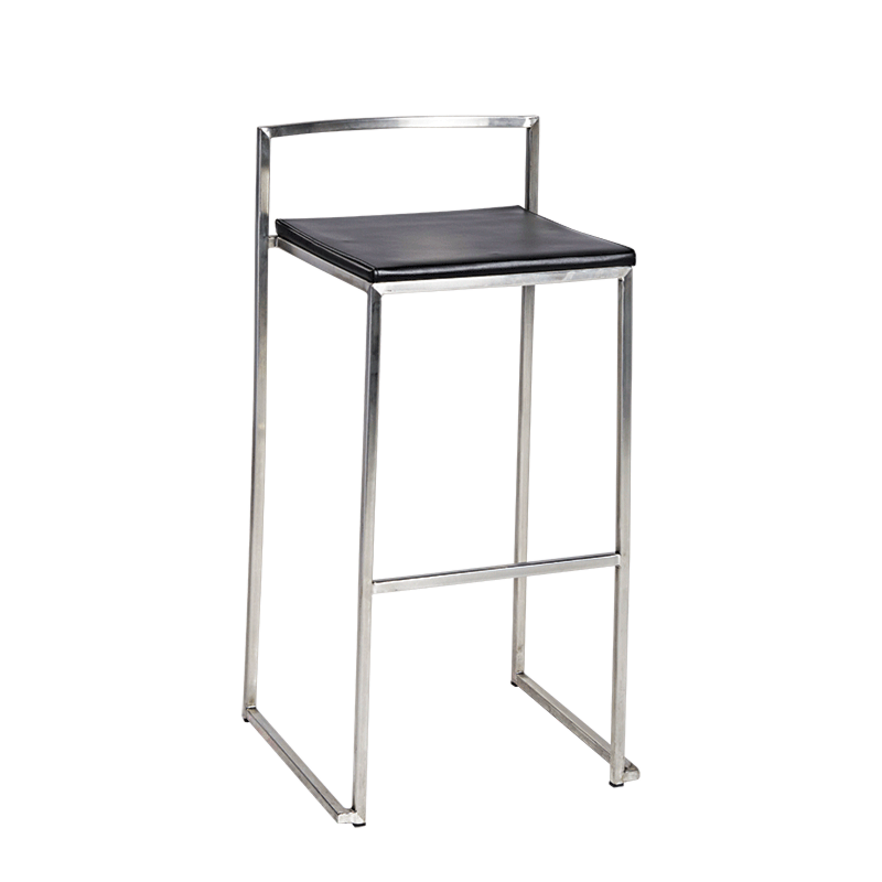 Tabouret Cubic assise noire H 74 cm