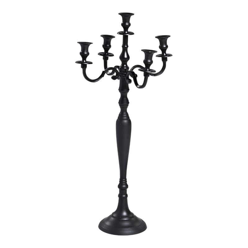 Chandelier noir mat 5 branches H76cm