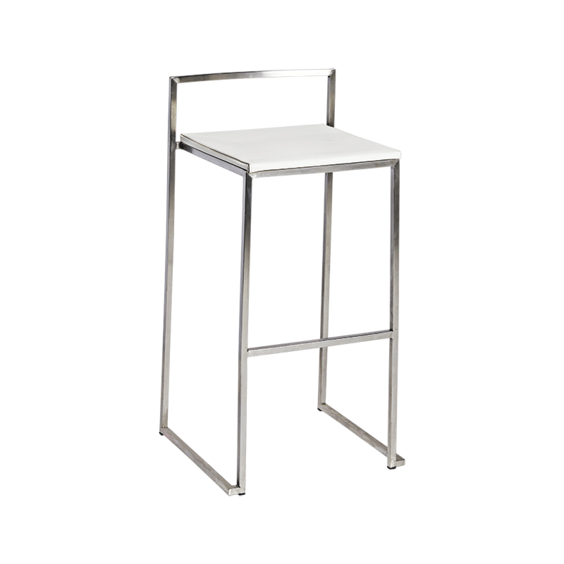 Tabouret Cubic assise blanche H 74 cm