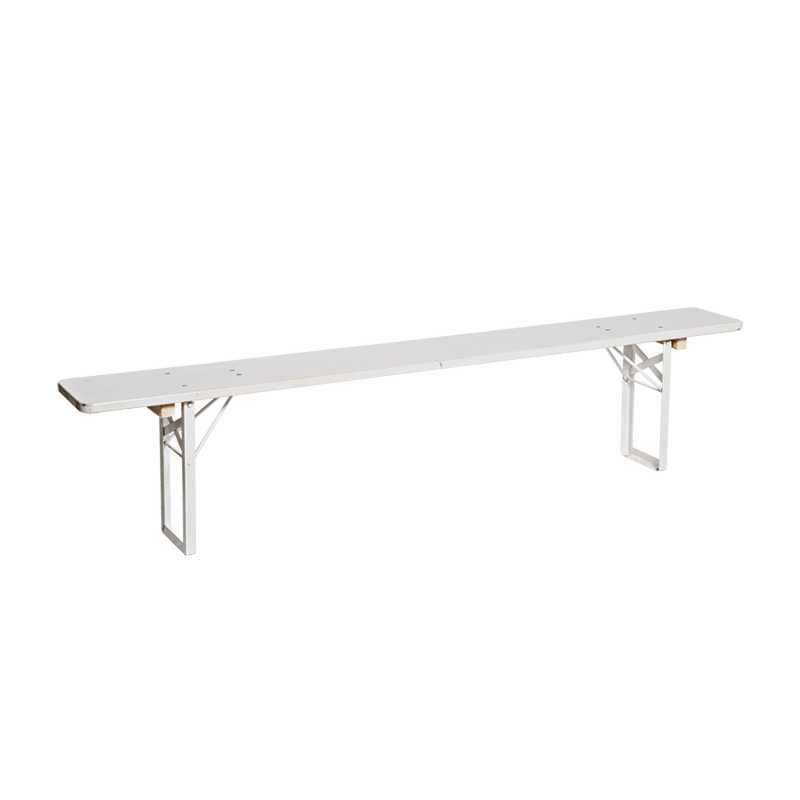 Banc blanc en pin 220 x 27 cm