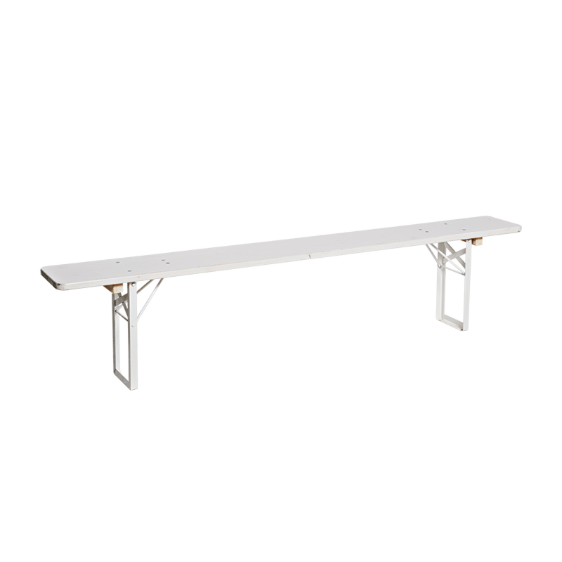 Banc blanc en pin 220 x 27 cm