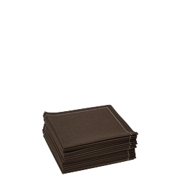 Serviettes tissu chocolat 2 plis 20 x 20 cm (par 30)