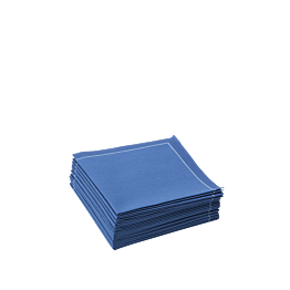 Serviettes tissu bleu classique 2 plis 20 x 20 cm (par 30)
