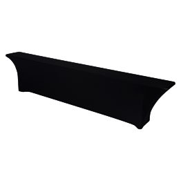 Banc en pin houssé strech noir 220 x 25 cm