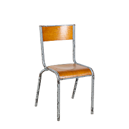 Chaise d’écolier bois acier vintage