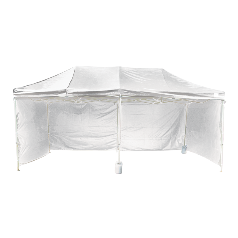 Witte tent 6 x 3 m met gewichten