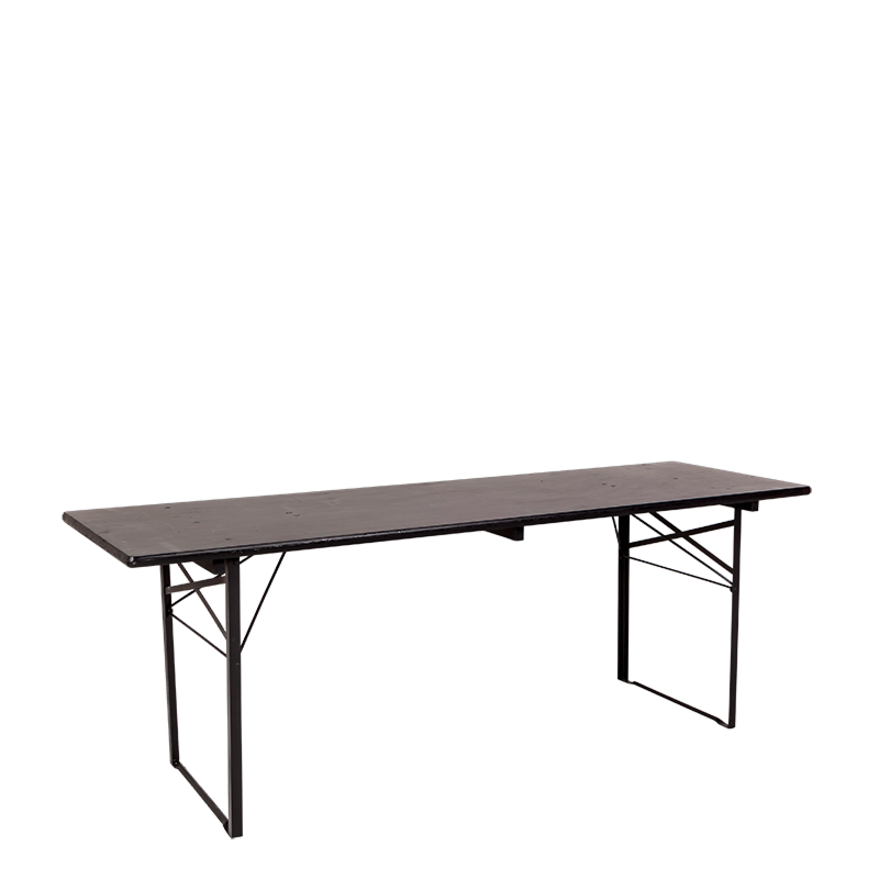 Tafel Kermesse zwart 70 x 220 cm H 78 cm