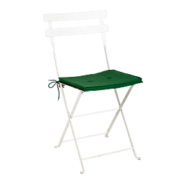 Witte Simplex-stoel met groen zitkussen