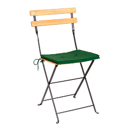 Trocadero Wood-stoel met groen zitkussen