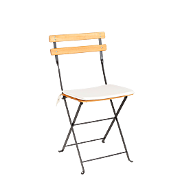 Trocadero Wood-stoel met ecru zitkussen