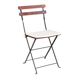 Simplex-stoel (acajou) met ecru zitkussen