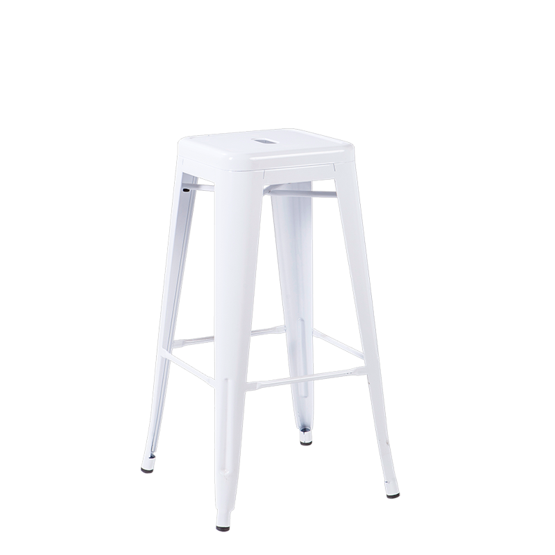 Tabouret industriel blanc H 76 cm