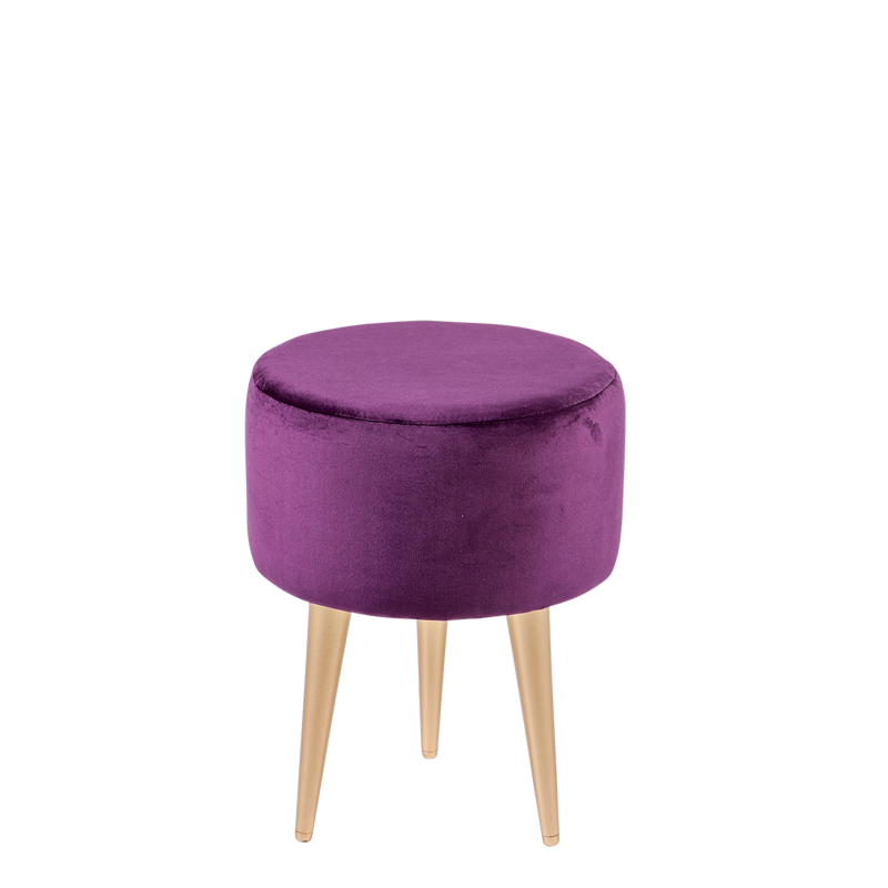 Pouf Juliette aubergine Ø 35 cm H 44 cm