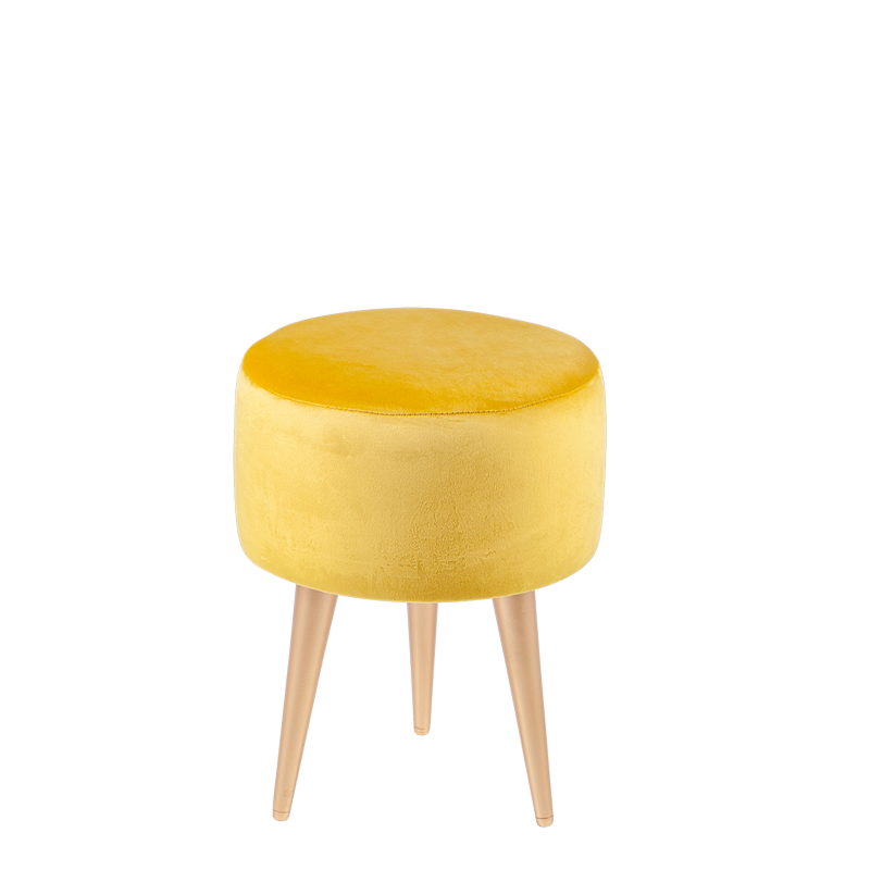 Pouf Juliette jaune moutarde Ø 35 cm H 44 cm