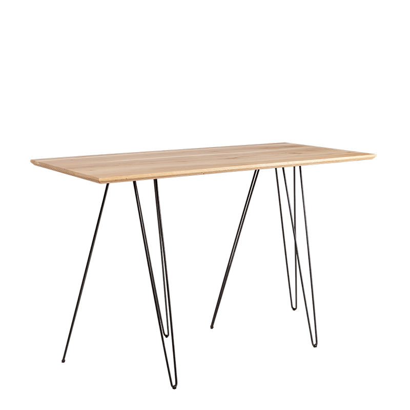 Hoge tafel met haarspeldpoten 80 x 180 cm H 108 cm