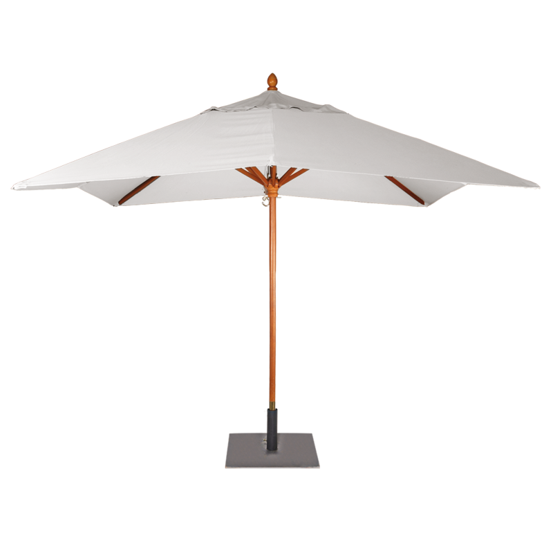 Parasol Louisiane blanc 300 x 300 cm + Pied carré 60 x 60 cm