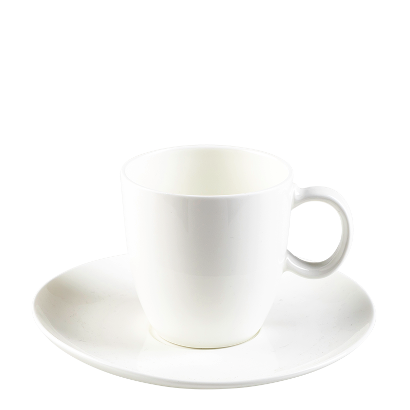 Tasse et sous-tasse à café blanche 23 cl