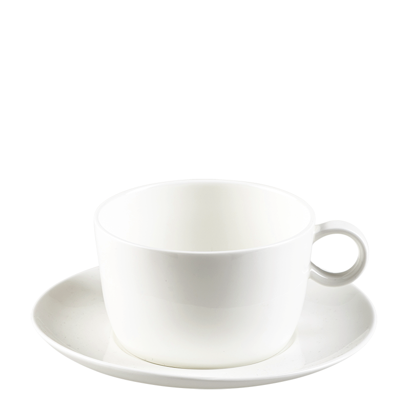 Tasse et sous-tasse à thé blanche 30 cl